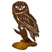 Tawny Frogmouth Stand Metal Garden Art