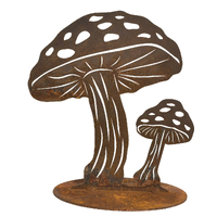 Twin Mushroom stand garden art