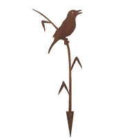 Bird on Reed Stake Garden Art